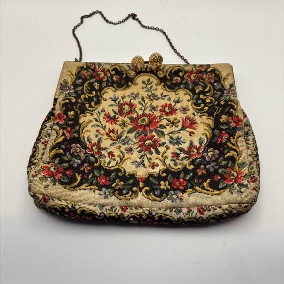 Walborg Handbags - Walborg Floral Tapestry Clutch with Chain